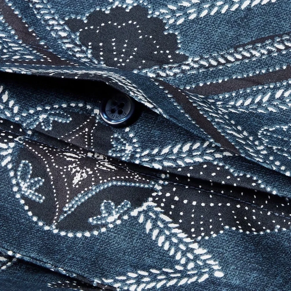 Ralph Lauren Francois Duvet Cover KING Blue Geometric Pattern